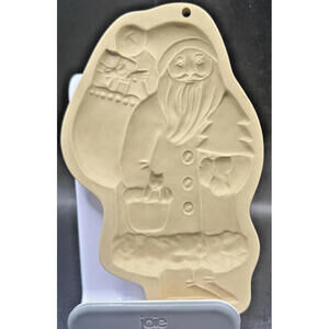 Vintage Brown Bag Cookie Art, Hill Design, St Nicholas, 1983, Stoneware, Xmas